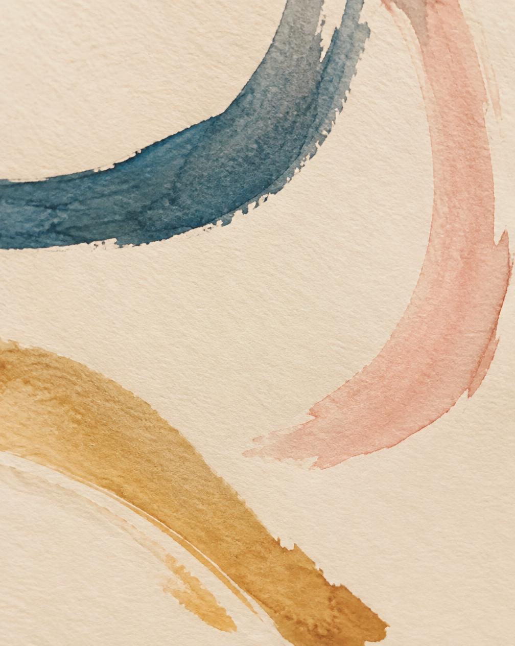 Hand-drawn ink strokes on warm textured paper